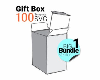 SVG Box Templates 100 Pack, Laser Cut Files Gift Box Packaging, Digital Download Commercial