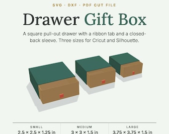 Drawer Box svg Template, Candy Gift Box Cut File for Cricut, DIY Party Favor