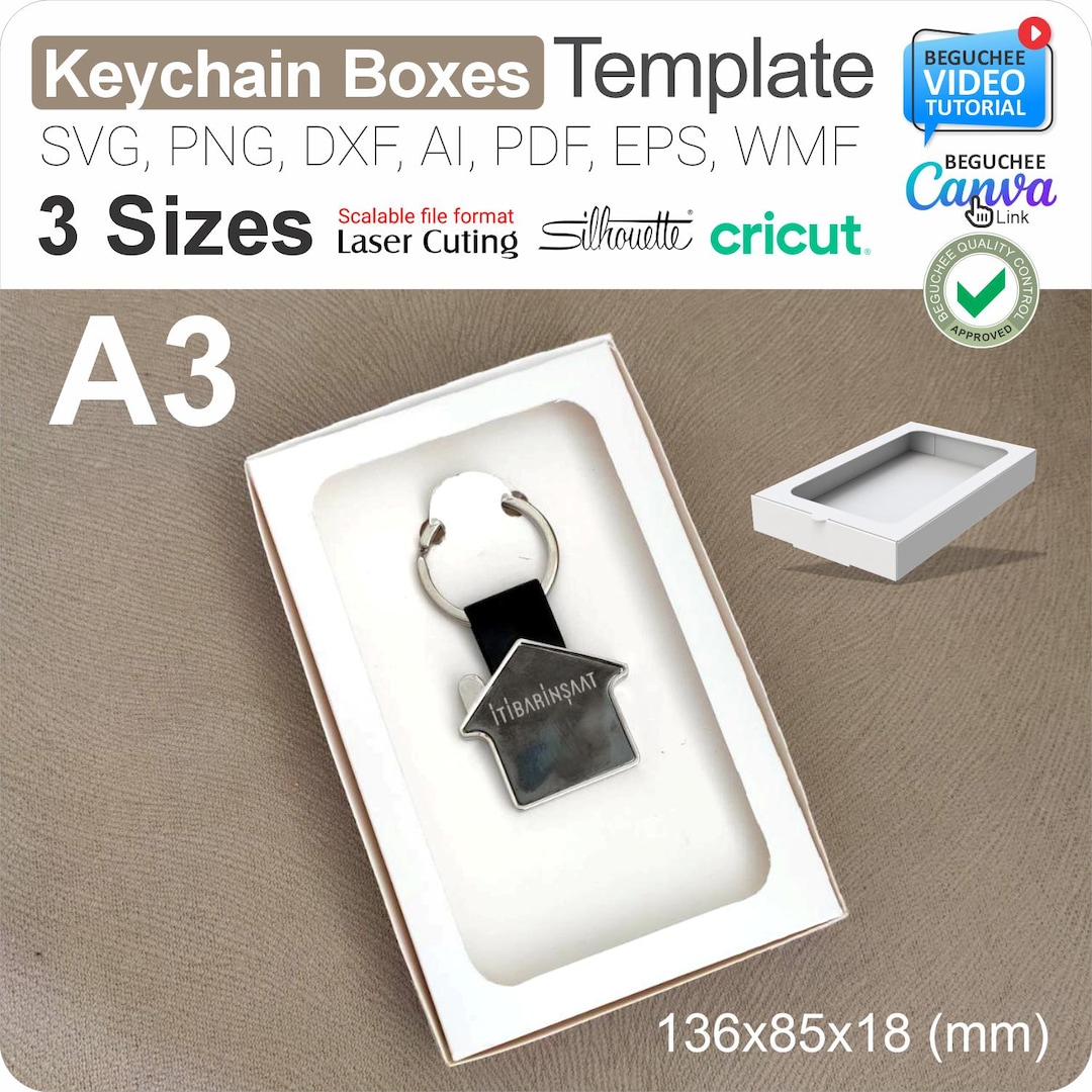Keychain Box SVG Template: Gift Packaging for Cricut & Laser Cut ...