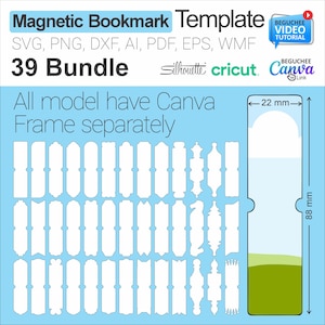 39 Bookmark SVG Bundle | Magnetic Bookmark Templates | Floral & Reading Designs for Cricut, Laser Cutting, and Canva