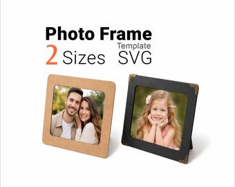 Photo Frame svg Template Square, Laser Cut Frame dxf, Cricut Silhouette, Wedding Birthday Gift