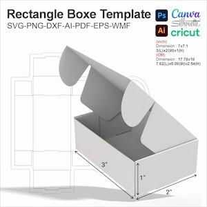 Gift Box SVG Template Cricut Silhouette Laser Cut Files | DIY Packaging ...