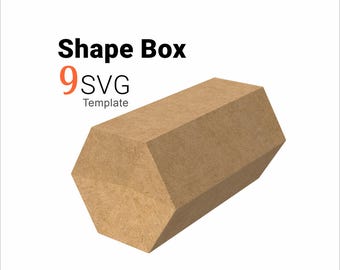 3D Geometric Box svg Bundle | Laser Cut Gift Packaging dxf png | Digital Download