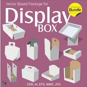 Display Box Vector Bundle Template : Package Design, Box Making & EPS, SVG Files for Laser Cut bundle  Gift Packaging Vector Bundle, Box