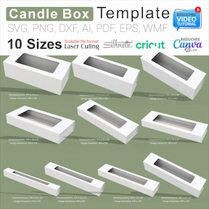 Cajas de velas fáciles de hacer: 10 diseños vectoriales escalables para corte láser, Cricut, proyectos de Canva y más (formatos SVG, AI, EPS y PDF)