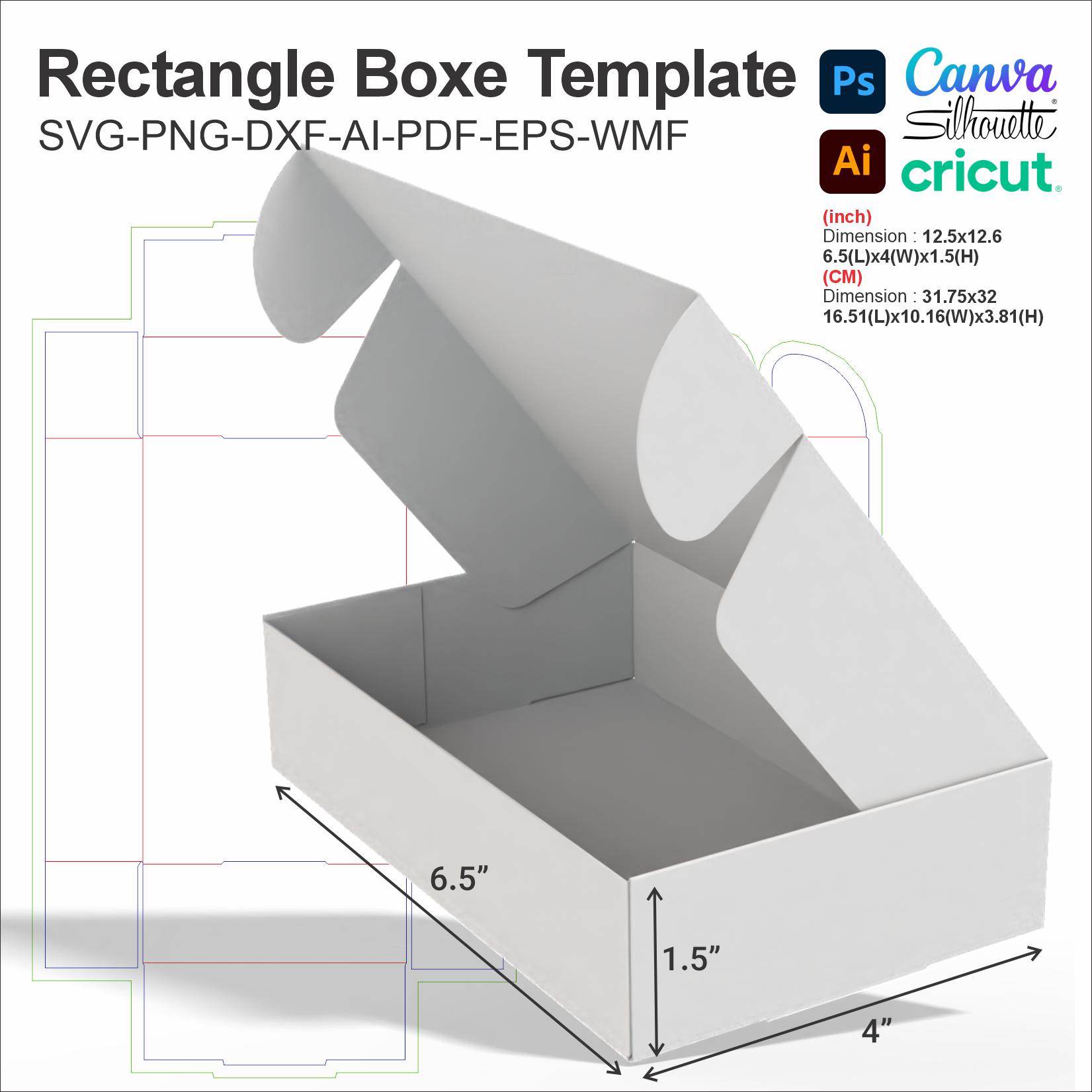 Rectangle Gift Box SVG Templates | Cricut Laser Cut File (digital ...
