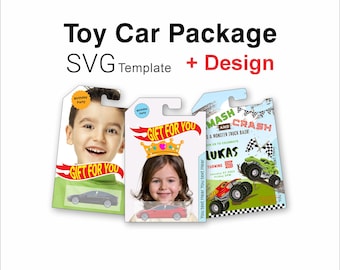Editable Toy Car Packaging Template: Hot Wheels Favor Tag (Digital Download)