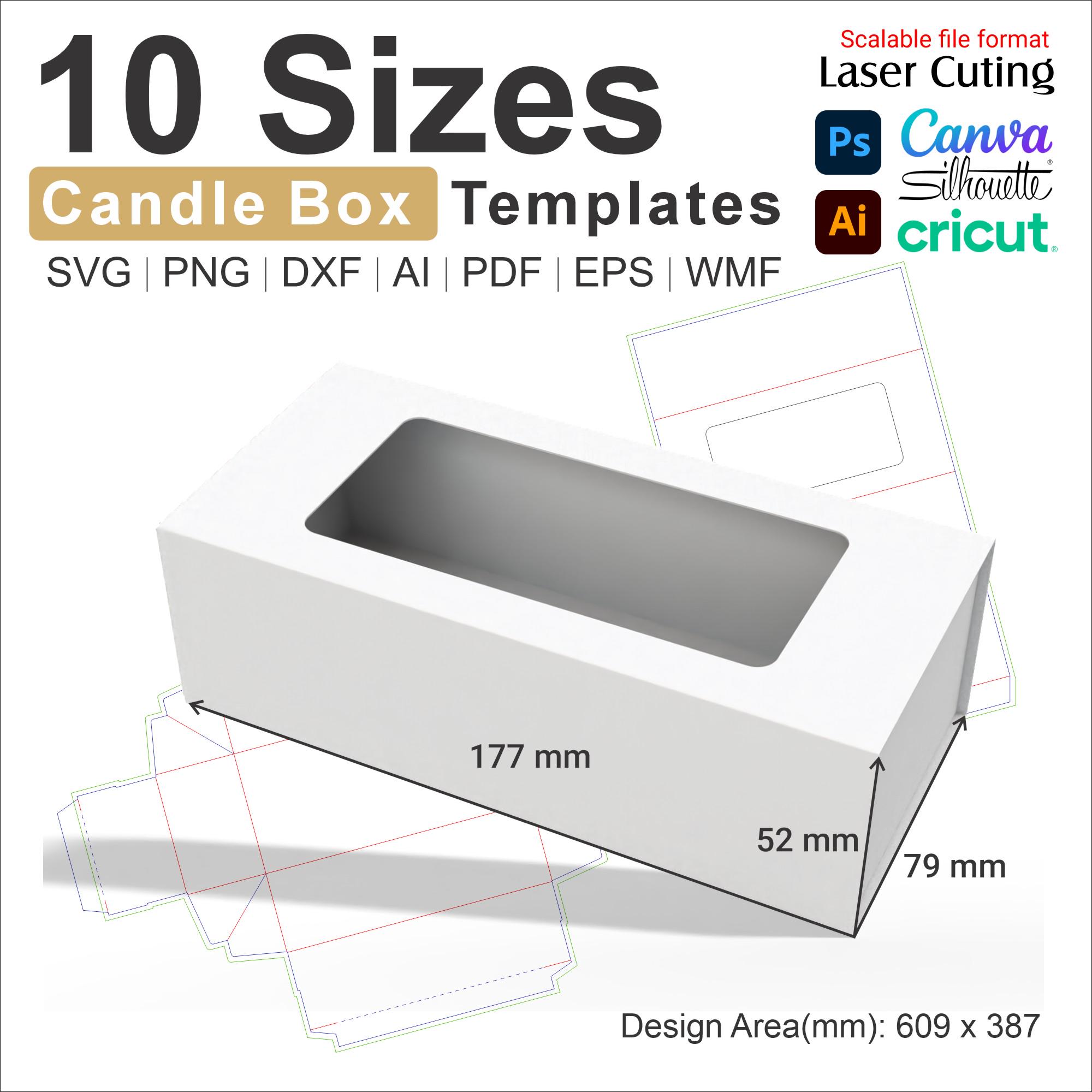 Candle Box SVG Template - 10 Laser Cut Designs Cricut Silhouette ...