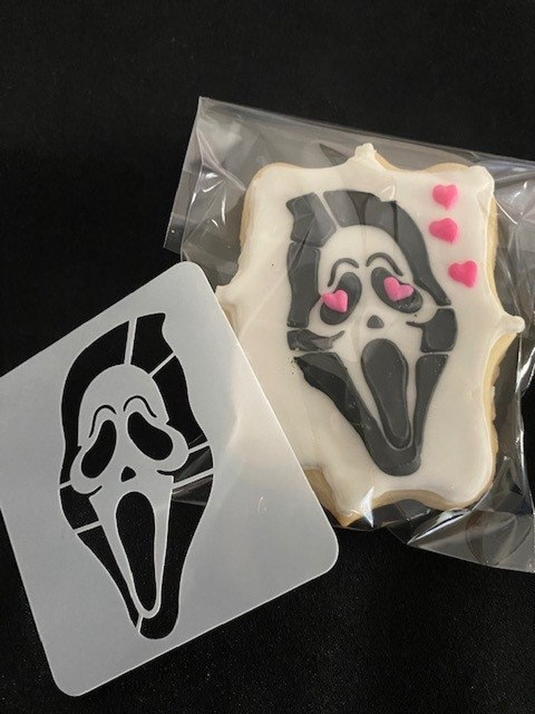 Ghostface Cookie Stencil, 4x4 and Stickers Etsy