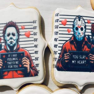 Halloween Sugar Cookies- Custom Printed Horror theme- 6 cookies