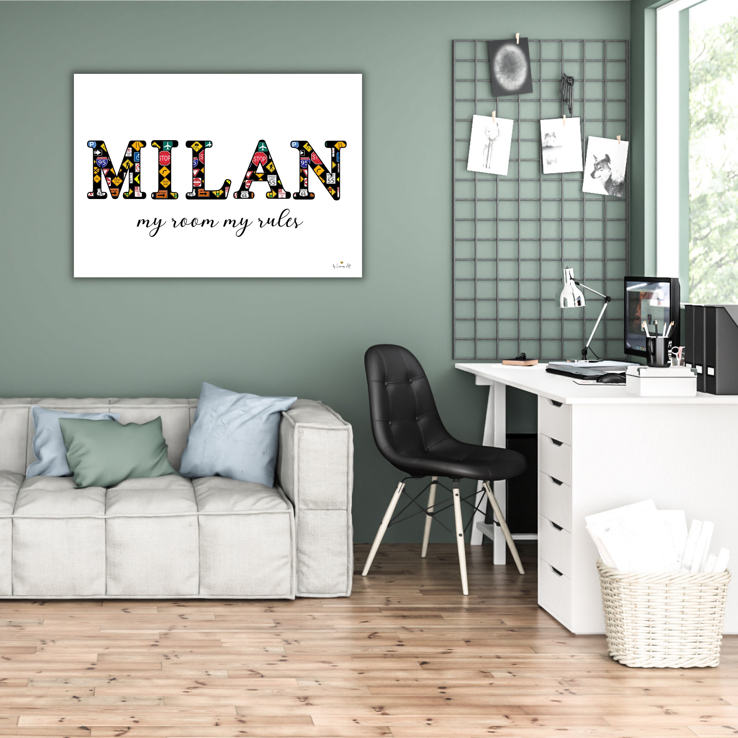 Teenage Wall Art / Name Poster / Gaming Room Wall Art / Boy's Room