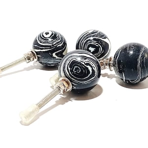 Black Dapple Marble Stone Door Knob |  Colorful Modern Knob, Drawer Knob, Wardrobe Knob, Cabinet Handle, Dresser Knob, Pull for Hardware