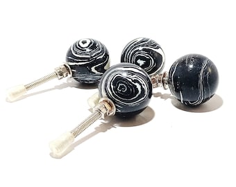 Black Dapple Marble Stone Door Knob: Modern Cabinet Handle