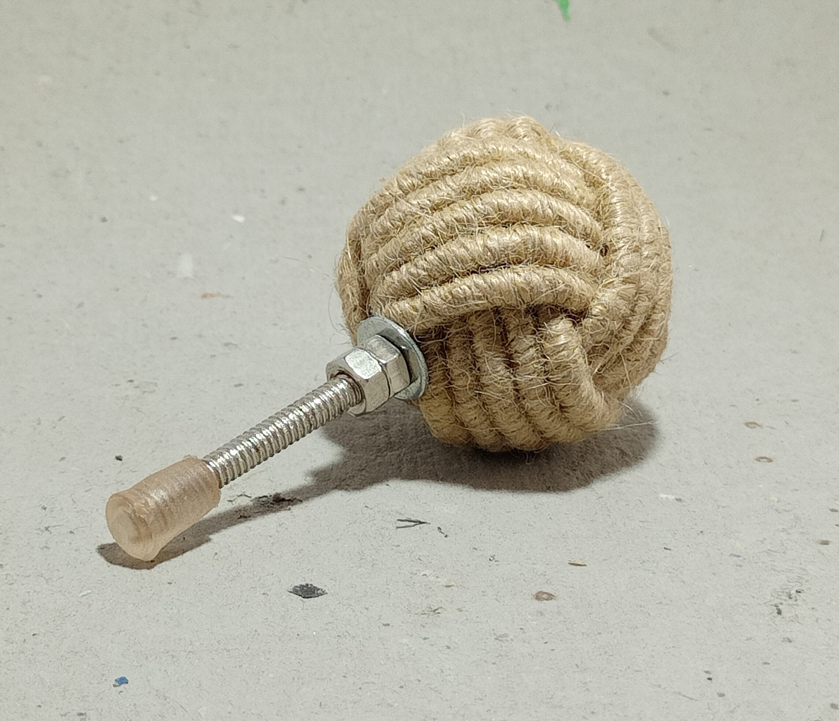 Brown Rope Knot Knob Spring Jute Drawer Knob Knob Etsy