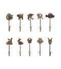 Antique Brass Animal Wall Hooks | Vintage Decorative Fox Owl Deer Dog Dinosaur Hooks for Coats Keys Towels Rustic Farmhouse product logo