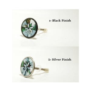 Modern Black and Silver Shell Drawer Pull,  Geometric Modern Dresser Cabinet knob