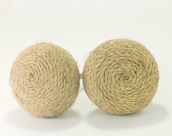 Jute Rope Knot Drawer Pull: Rustic Cabinet Knob