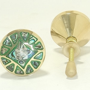 Rainbow Shell Drawer Pull Handle, Mother of Pearl Gold Knob, Kitchen Cabinet, Wardrobe/ Dresser/ Door Knob,