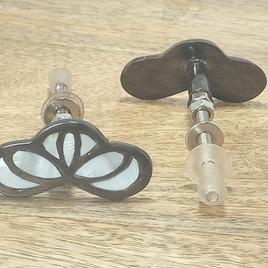 Oil rubbed Mother of Pearl Knob- Cupboard Door Knob- Butterfly design Drawer Knobs- Modern Cabinet Knob- Mother of Pearl Cabinet Knob