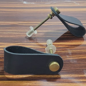 Black Leather Drawer Pull: Modern Loop Door Handle