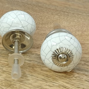 Cracked Style Ceramic Drawer  Pull, White Ceramic Cabinet Pull, White stone ceramic knob, Wardrobe Handles