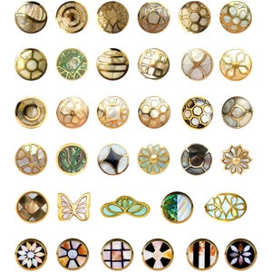 Handmade Mother of Pearl Knobs | Brass Inlay Drawer Pulls | Designer Cabinet Knobs | Vintage Style Hardware | Kitchen Cupboard Handles