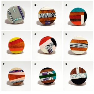 Geomatric Knob|  Resin Wood Knobs| Cabinet Modern Decor Knobs| Home Decor Knobs| Dresser Knob| Round colorful knob| Handmade cabinet pull