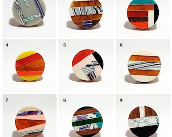 Geomatric Knob|  Resin Wood Knobs| Cabinet Modern Decor Knobs| Home Decor Knobs| Dresser Knob| Round colorful knob| Handmade cabinet pull