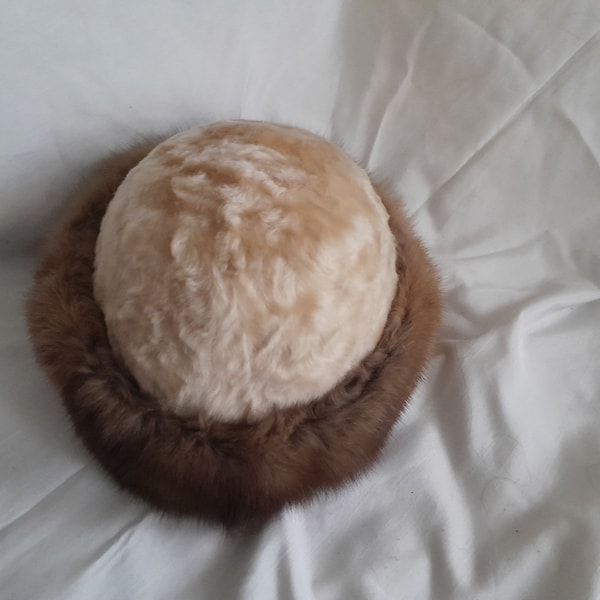 Vintage Fur Hat, Real Fur, Mink Hat, Winter Hat, Women Hat, Blond fur, Light Fur, Warm Hat, Vintage Womens Hat, Vintage Warm Hat