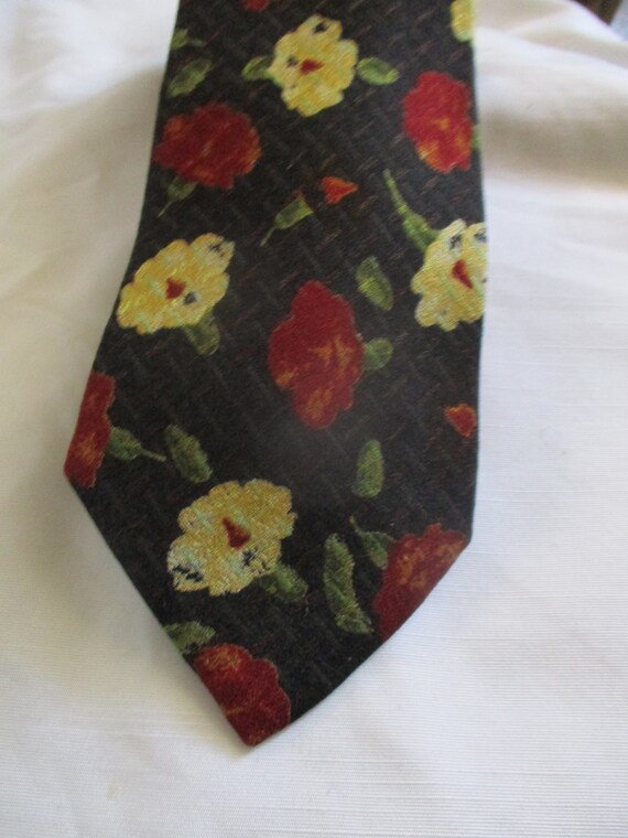 Vintage Ermenegildo Zegna Tie Silk Blend Red Yell… - image 5