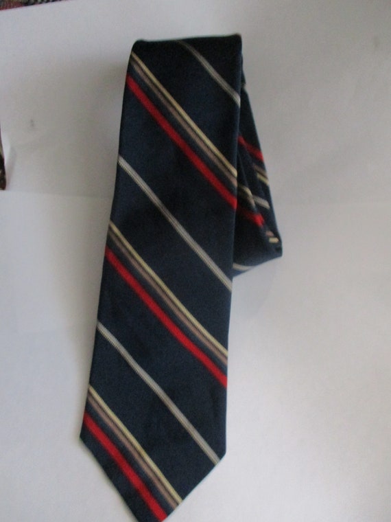 Vintage Christian Dior Silk Tie, Red and Blue Tie,