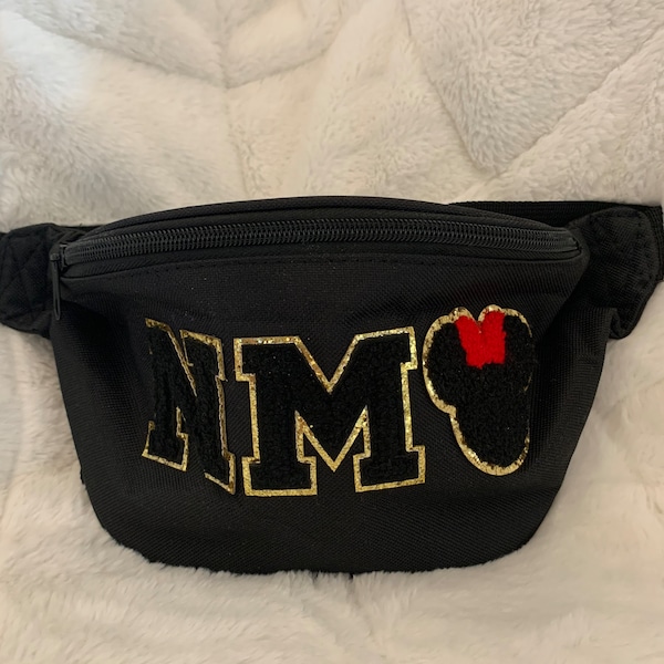 CUSTOM FANNY PACK - initials monogram chenille patch fanny pack bum bag Disney bag Disney patches travel bag vacation crossbody