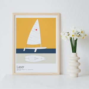 Vintage Laser Vintage Sailboat Decorative Print Poster