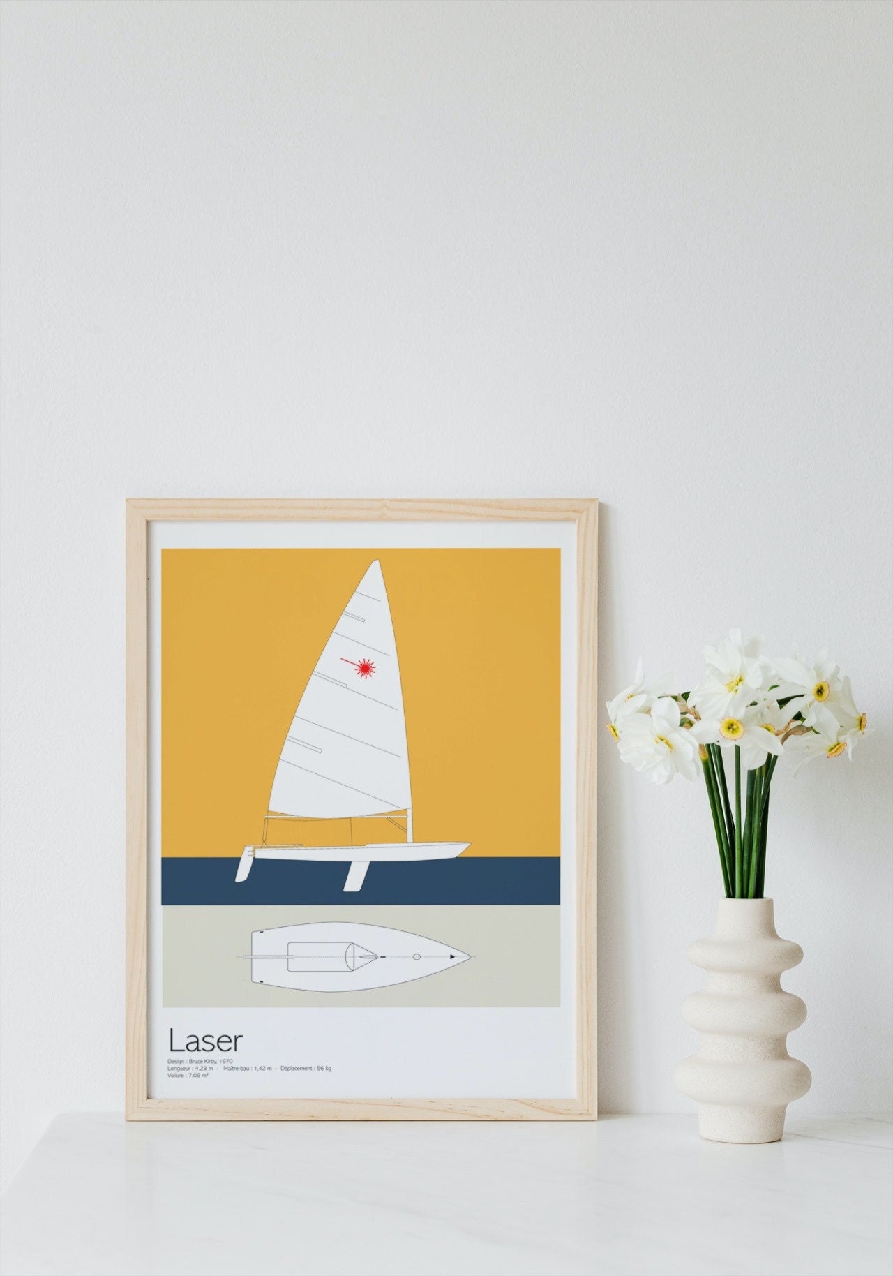 Affiche de Voilier Vintage Laser
