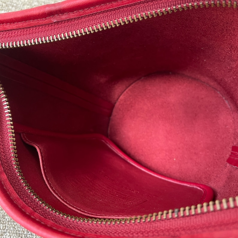 Vintage Coach Maggie Bucket Bag in Red Leather Vintage Coach Etsy