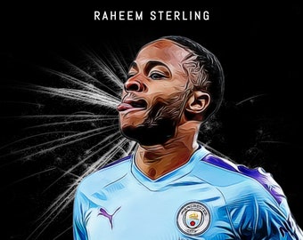 Man City Star Raheem Sterling Artwork Available as a Poster - Etsy