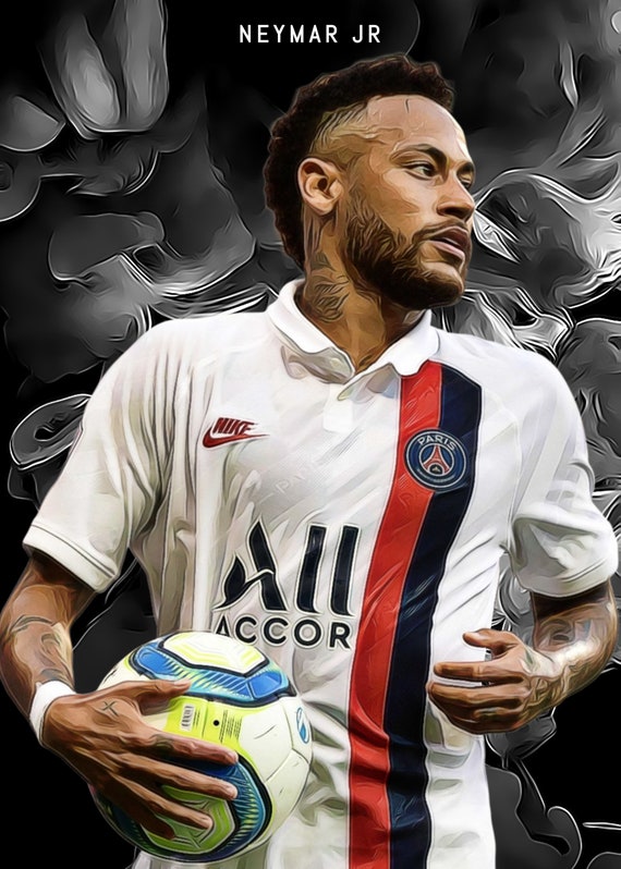 Obra de arte de la superestrella de Brasil y PSG Neymar - Etsy España