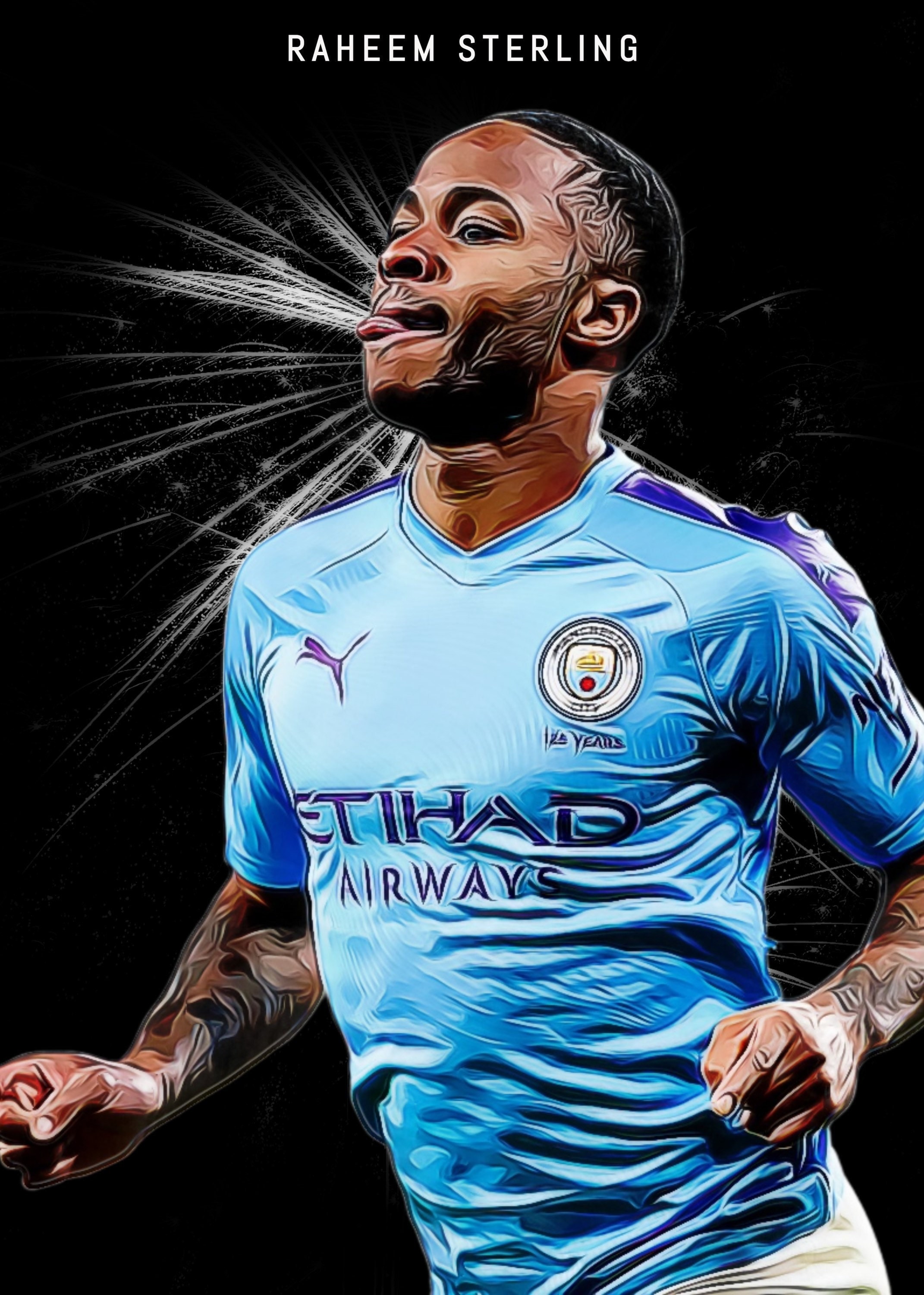 Man City Star Raheem Sterling Artwork Available as a Poster - Etsy Man City Star Raheem Sterling Artwork Available as a Poster - Etsy