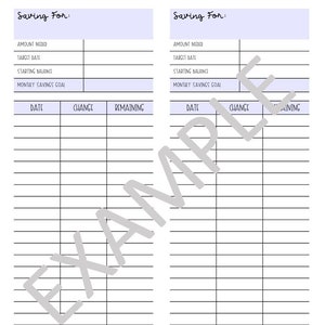 Sinking Funds Tracker Ledger