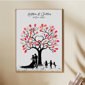 Fingerprint tree poster Wedding - Birthday - Guestbook - memories of the day - customizable poster