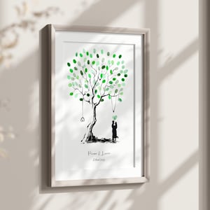 Affiche arbre à empreintes Mariage - Anniversaire - Livre d'or
