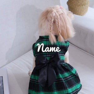 St Patrick's day dog dress | Holiday dog dress | New Years dog dress | plaid dog dress | Special occasion dog dress | Christmas Dog dress