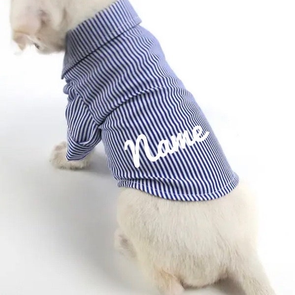 Button Collar Shirt | Business Dog Shirt | dog stripe shirt