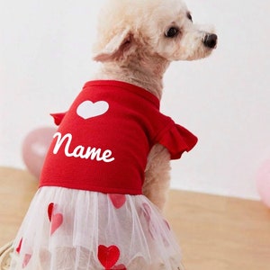 Valentines dog dress | heart plaid dog dress | Special occasion dog dress