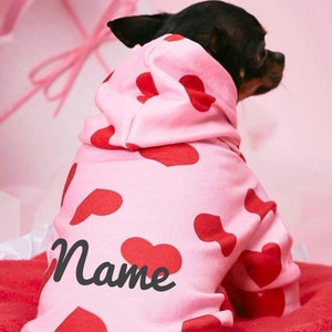 Valentines dog hoodie | heart dog sweater | Large dog hoodie | Special occasion dog hoodie