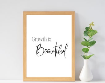 Growth is Attractive Print, Inspirational Wall Art (Digital Download