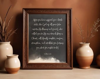 1 Peter 5:10 - Bible, verse, Inspirational quote, digital download, instant, art, jpg, svg