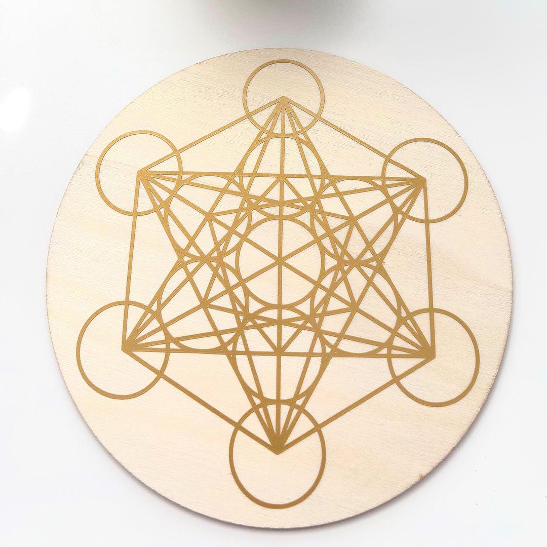 Metatron's Cube Wooden Crystal Grid, Sacred Geometry Charging Plate - Etsy