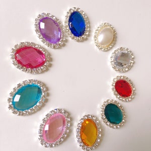 Sew on crystals oval glass rhinestones button flat back sew on in silver color prong setting beads crystals glass gemstones oval crystal