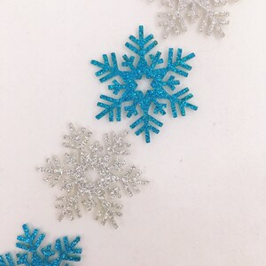 NOT IRON ON 10PCS Snowflake Glitter Patch bow Feltie Snowflake bow centre Glitter Felt Appliques Snowflake cut out Felt Snowflake Ornament